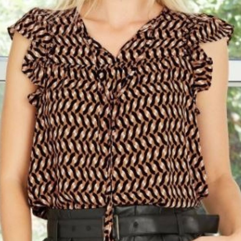 Who What Wear Trellis Geo Sleeveless Top Size Medium NWT